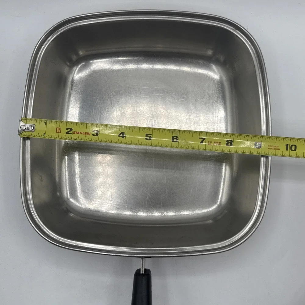 Revere Ware USA Small Square Copper Bottom Pot Fry Pan Skillet Bacon Clean